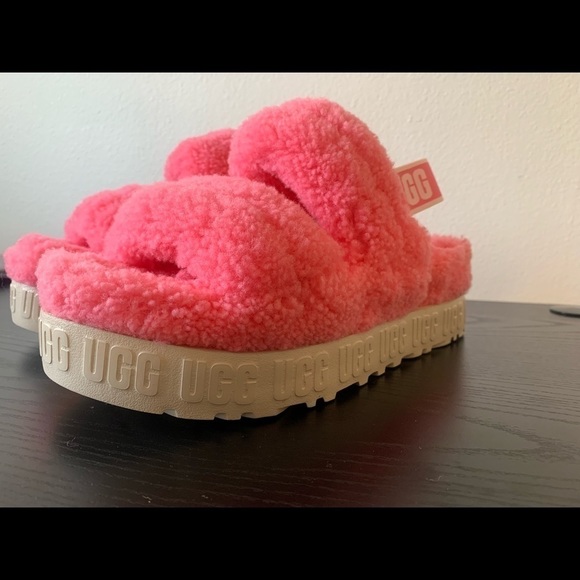 NEW UGG WOMENS OH FLUFFITA PINK ROSE SLIDES S/N 1120876. # Slipper Sandal - Picture 2 of 9